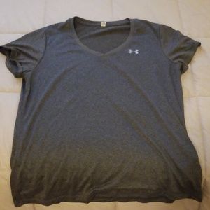 Gray under armour v neck t shirt